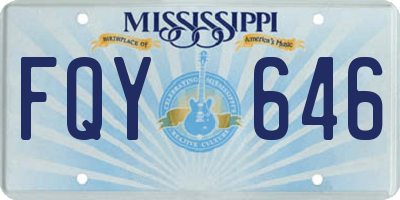 MS license plate FQY646