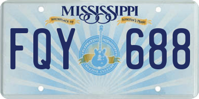 MS license plate FQY688