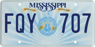 MS license plate FQY707