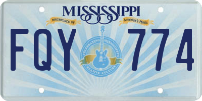 MS license plate FQY774
