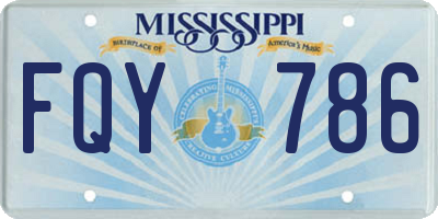 MS license plate FQY786