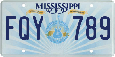 MS license plate FQY789