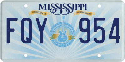 MS license plate FQY954