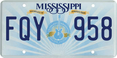 MS license plate FQY958
