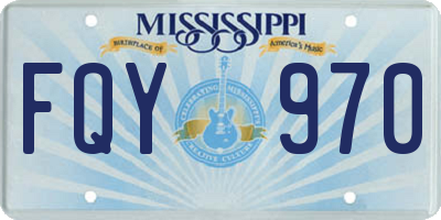 MS license plate FQY970