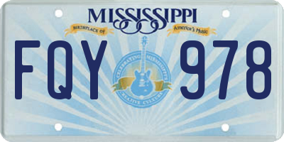 MS license plate FQY978