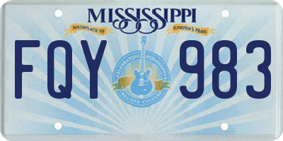 MS license plate FQY983
