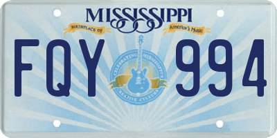MS license plate FQY994
