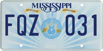 MS license plate FQZ031
