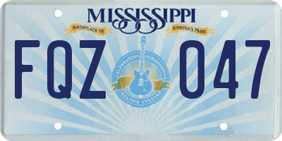 MS license plate FQZ047