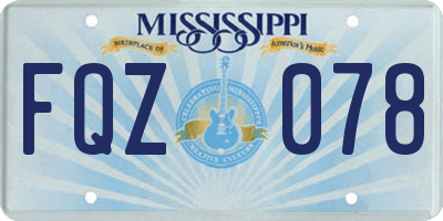 MS license plate FQZ078