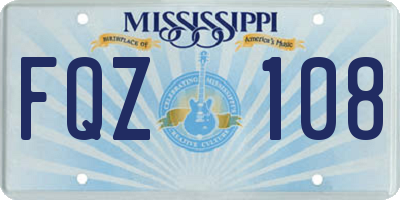 MS license plate FQZ108