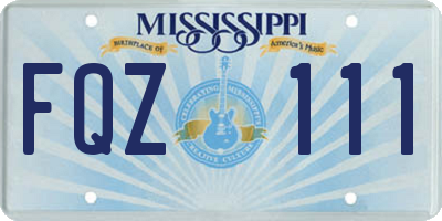 MS license plate FQZ111
