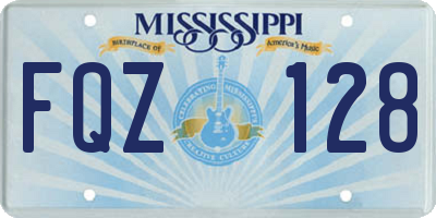 MS license plate FQZ128