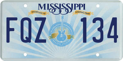 MS license plate FQZ134