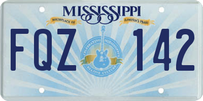 MS license plate FQZ142