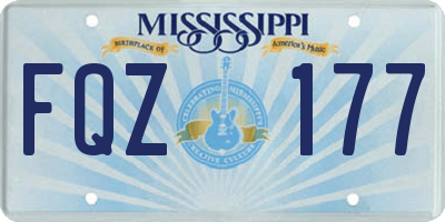 MS license plate FQZ177
