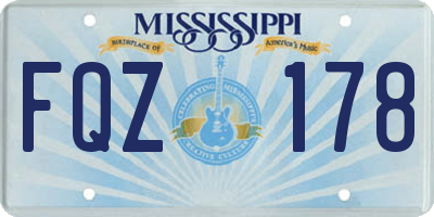MS license plate FQZ178