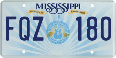 MS license plate FQZ180
