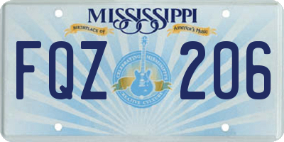 MS license plate FQZ206