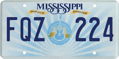 MS license plate FQZ224