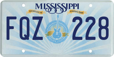 MS license plate FQZ228