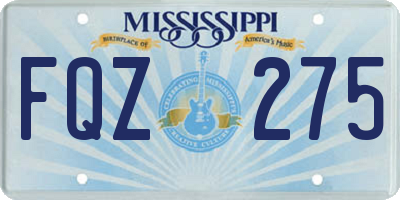 MS license plate FQZ275
