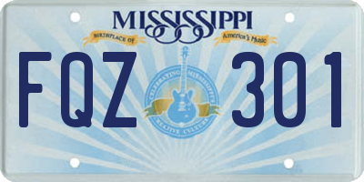 MS license plate FQZ301