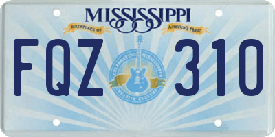 MS license plate FQZ310