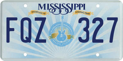 MS license plate FQZ327