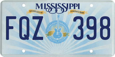 MS license plate FQZ398
