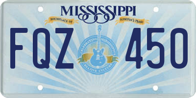 MS license plate FQZ450