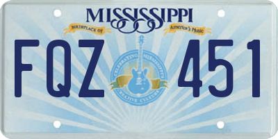 MS license plate FQZ451