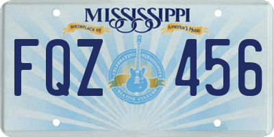 MS license plate FQZ456