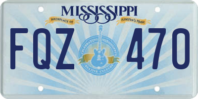 MS license plate FQZ470