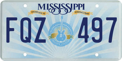 MS license plate FQZ497
