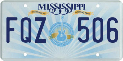 MS license plate FQZ506