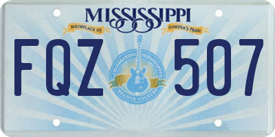 MS license plate FQZ507