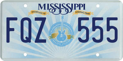 MS license plate FQZ555