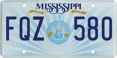 MS license plate FQZ580