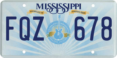 MS license plate FQZ678