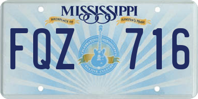 MS license plate FQZ716