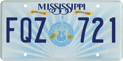 MS license plate FQZ721