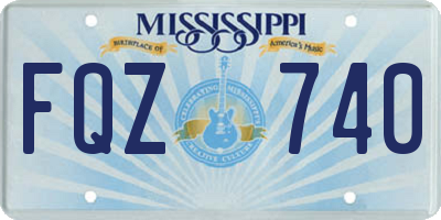 MS license plate FQZ740