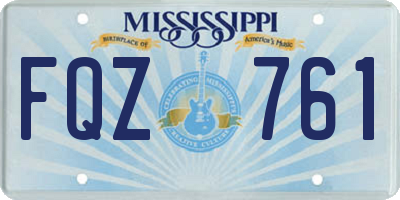 MS license plate FQZ761
