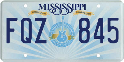 MS license plate FQZ845