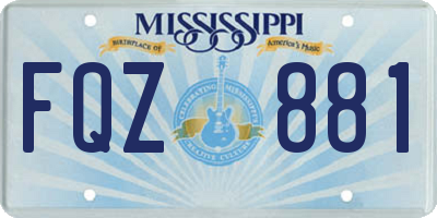 MS license plate FQZ881