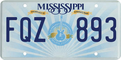 MS license plate FQZ893