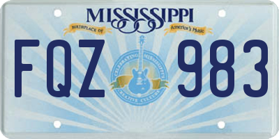 MS license plate FQZ983