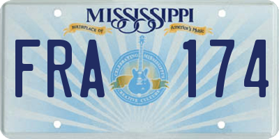 MS license plate FRA174